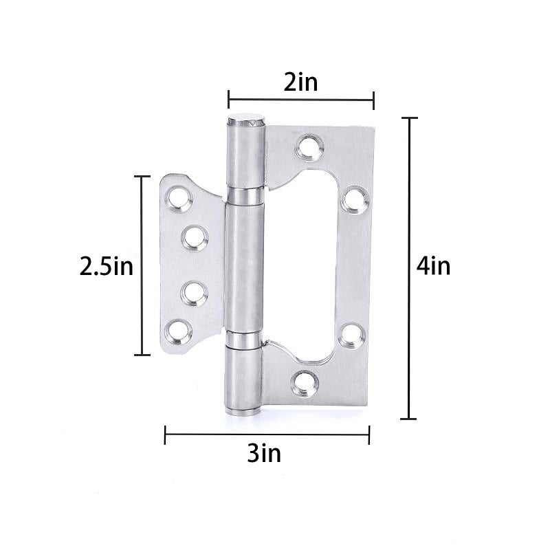 Bigwe 6 Pack Non-Mortise Door Hinges  4 x 3 inch Stainless Steel Door Hinge  Easy to Install with Mounting Screws Silver - Image 2